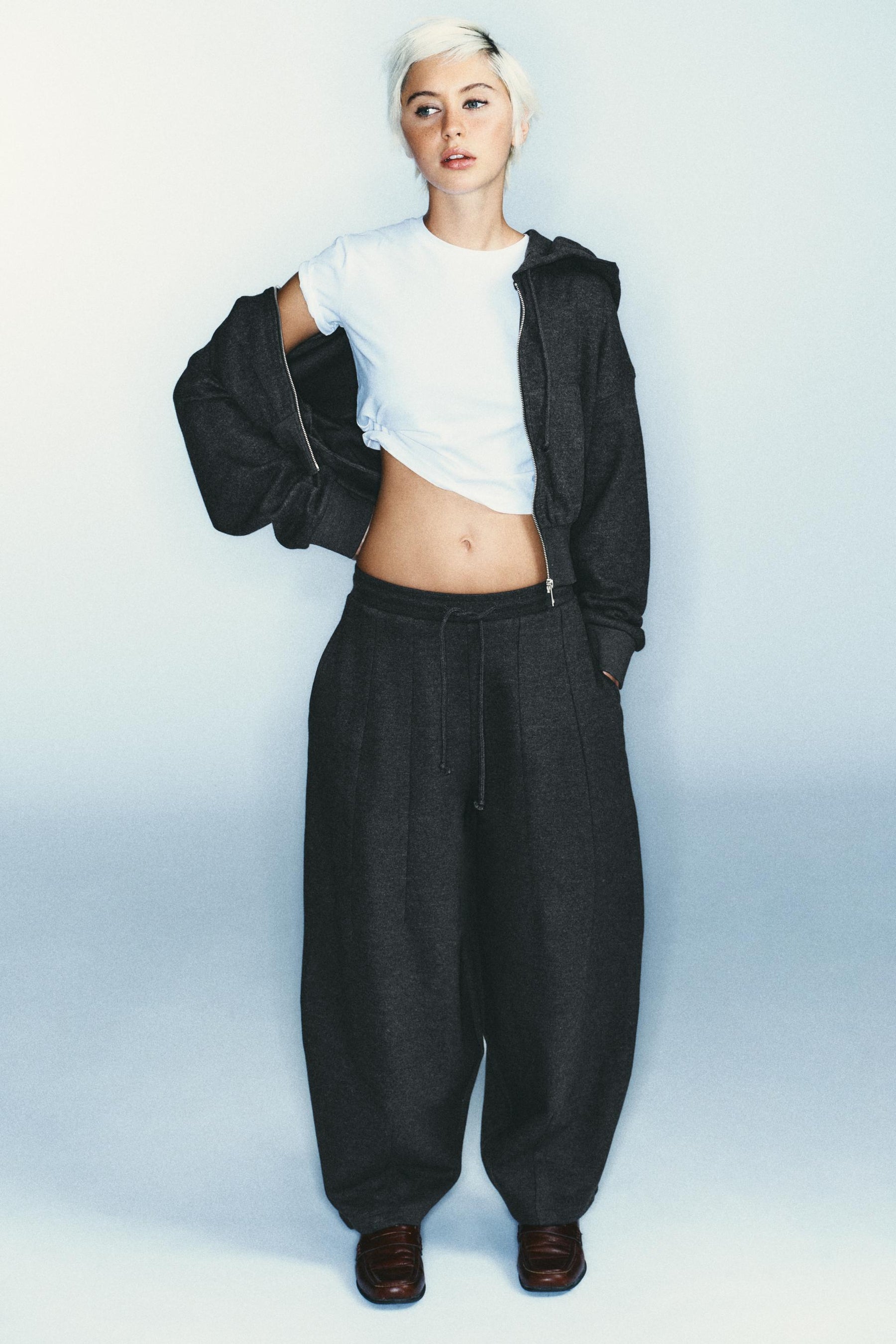 Ribbed Balloon Trousers