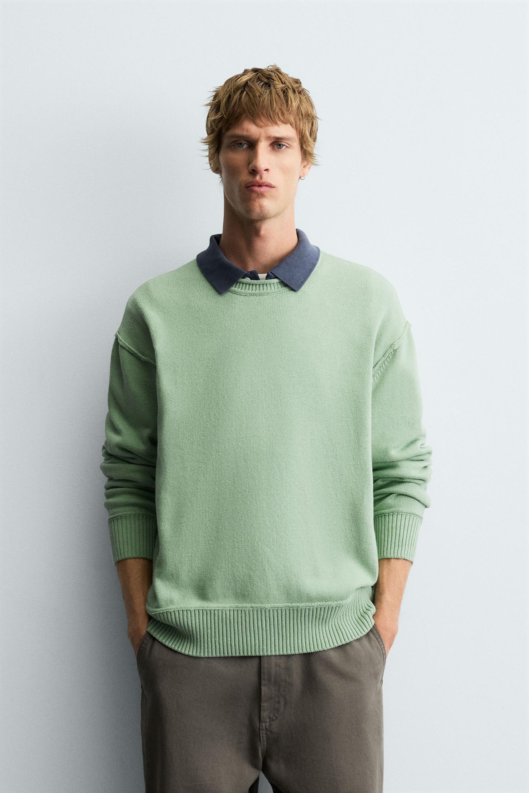REVERSE EFFECT COTTON SWEATER - Image 2