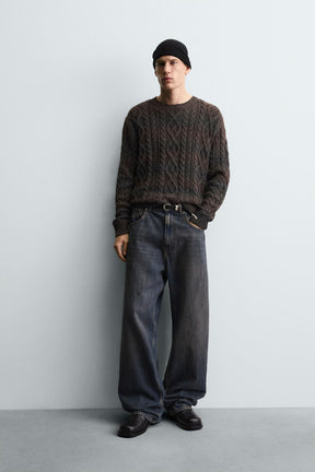 TEXTURED CABLE-KNIT JUMPER - Image 1