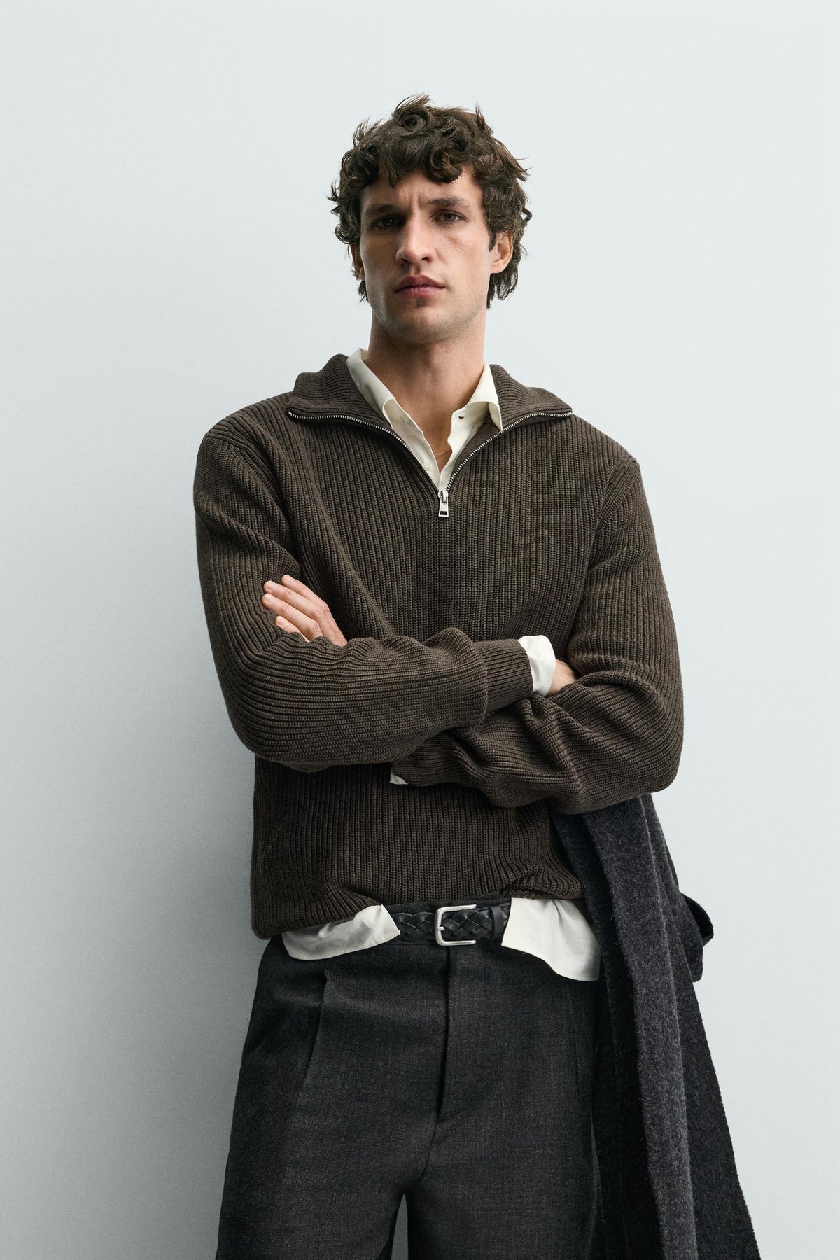 Zippered Knit Pullover