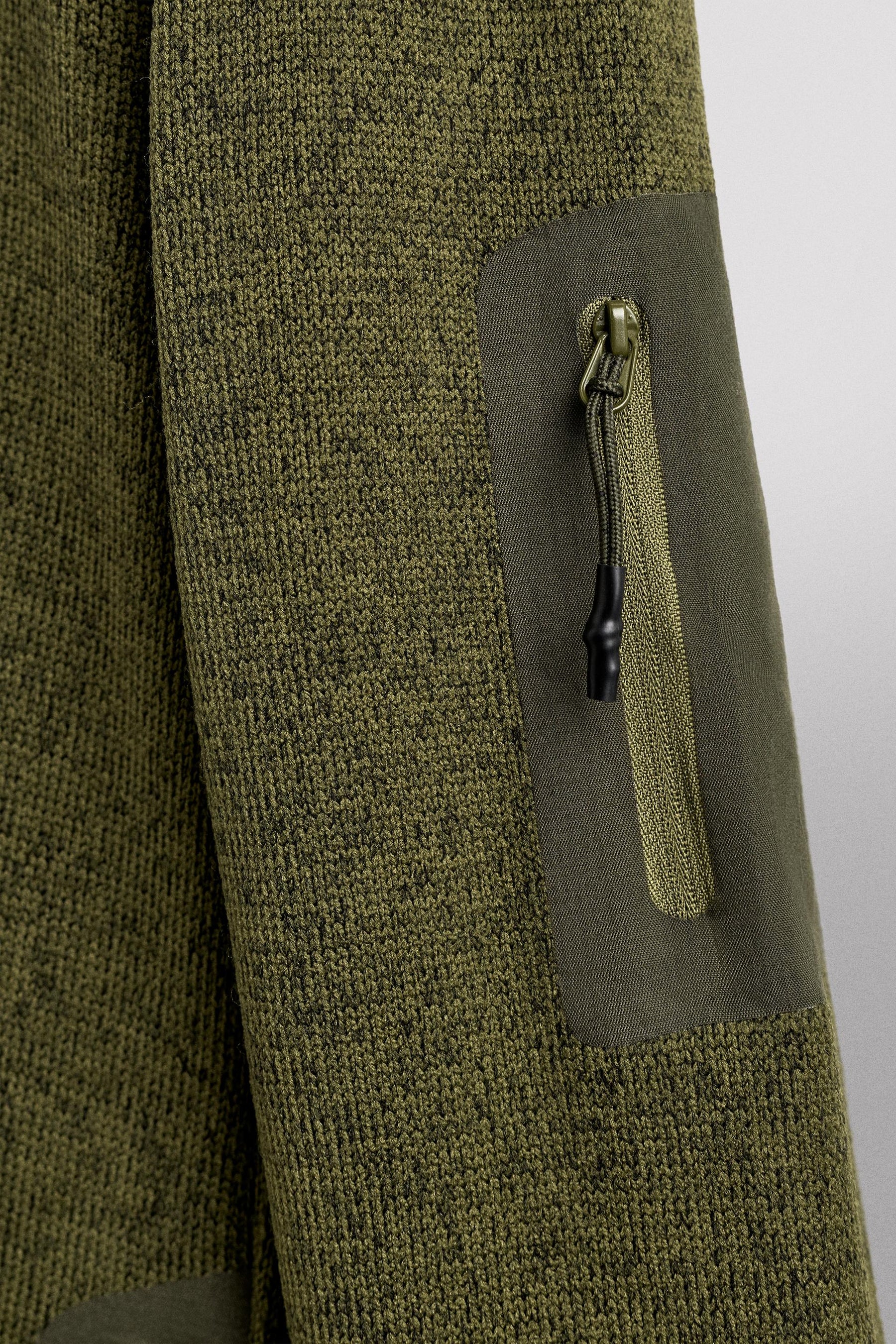 CONTRAST FLEECE KNIT CARDIGAN - Image 9