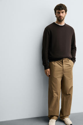 RELAXED FIT PLEATED CHINO TROUSERS - Image 6