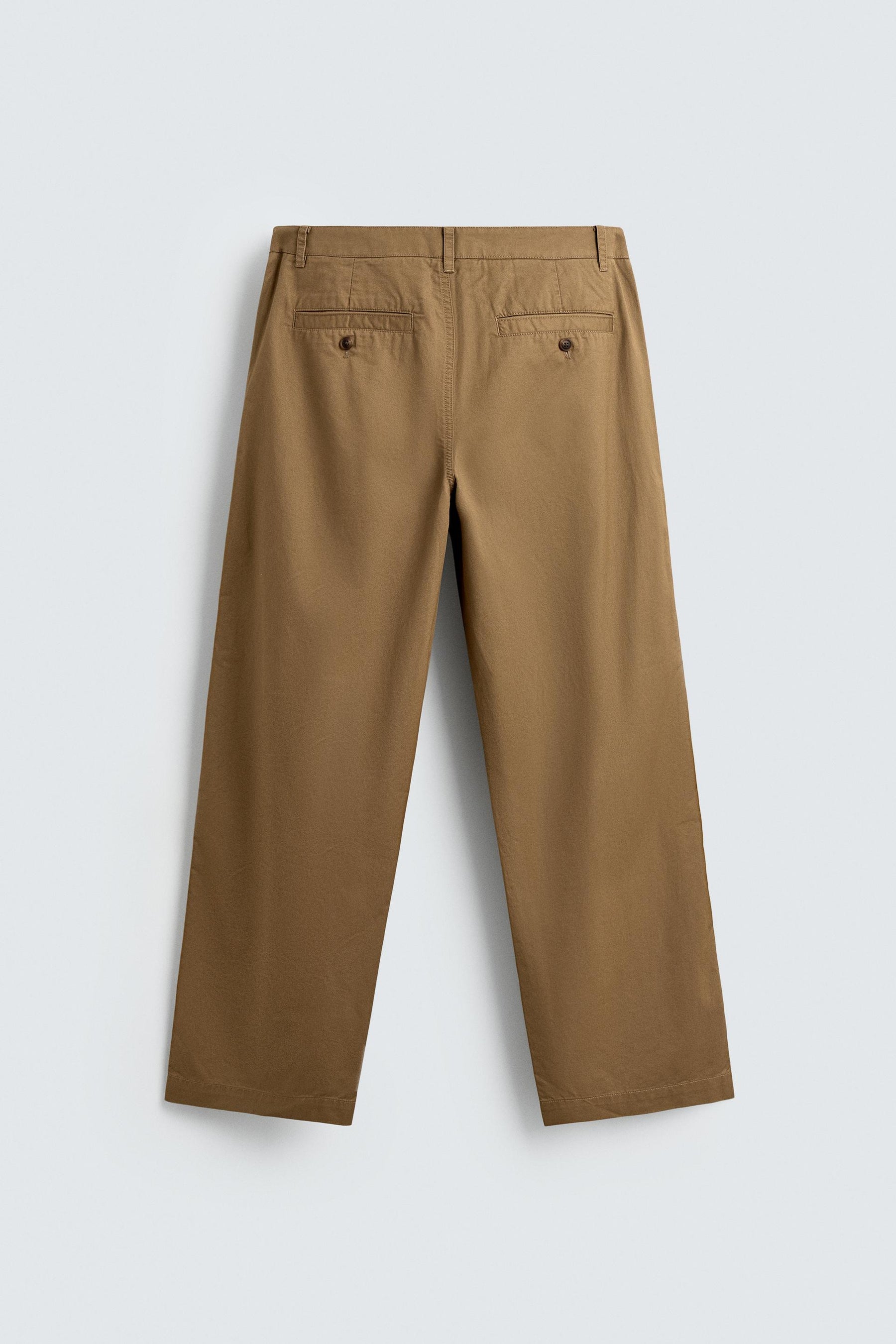 RELAXED FIT PLEATED CHINO TROUSERS - Image 8