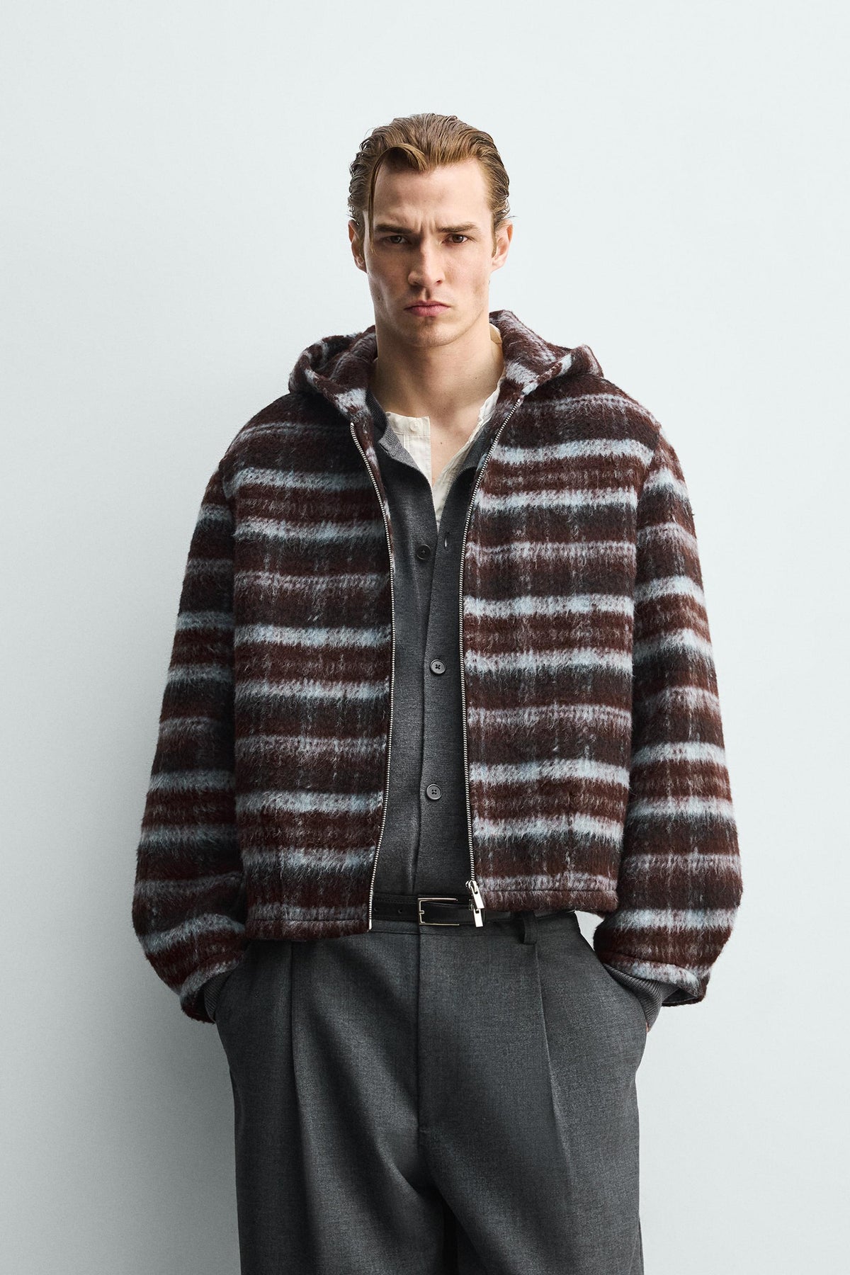 Hooded Check Jacket