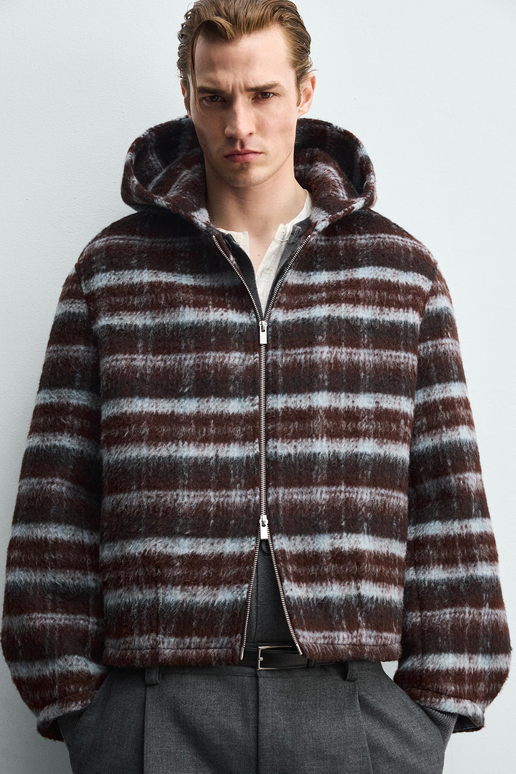 Hooded Check Jacket