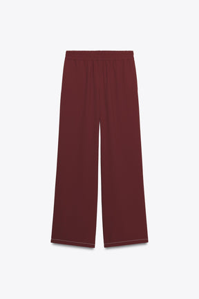 Wide-leg Trousers with Topstitching
