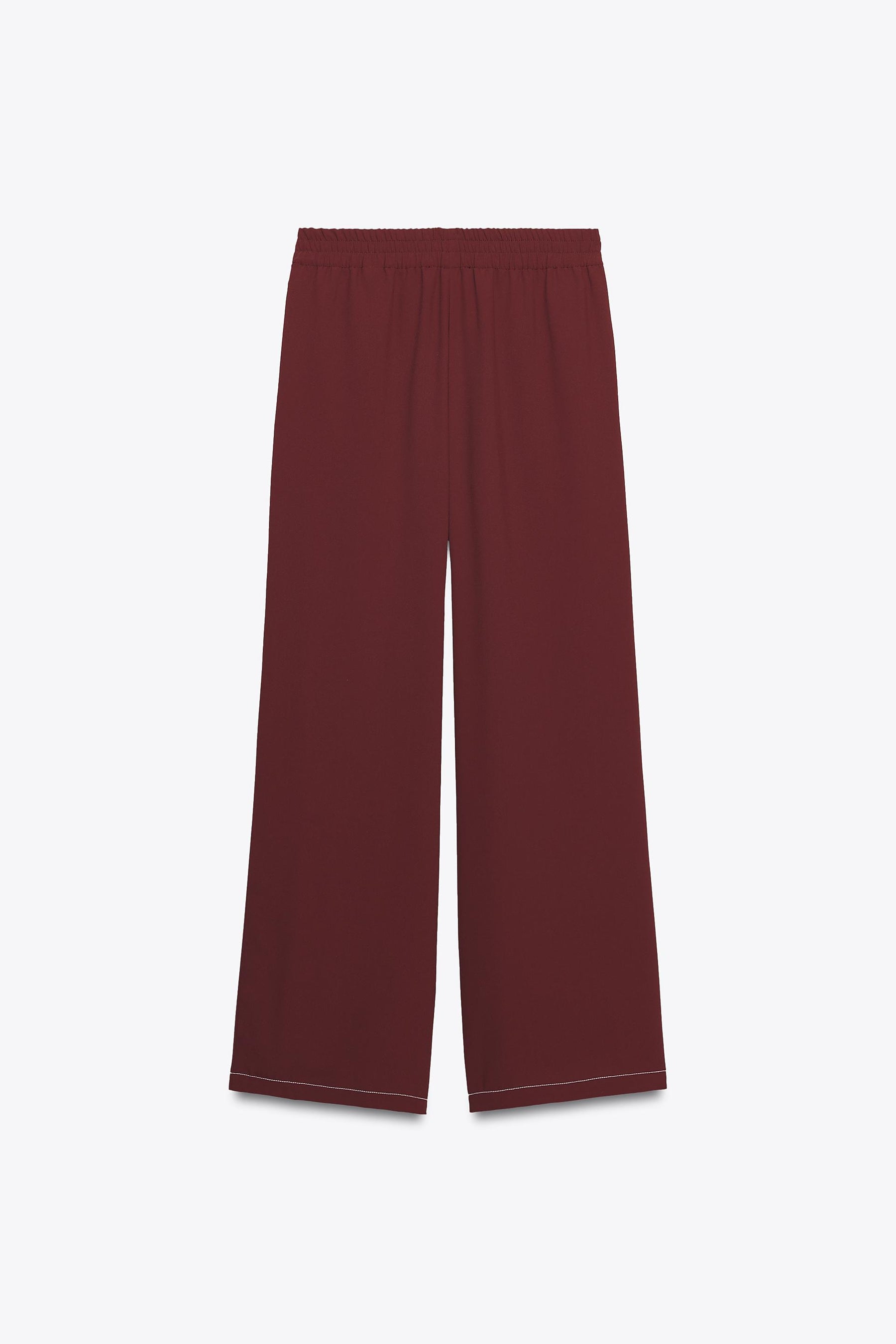 Wide-leg Trousers with Topstitching