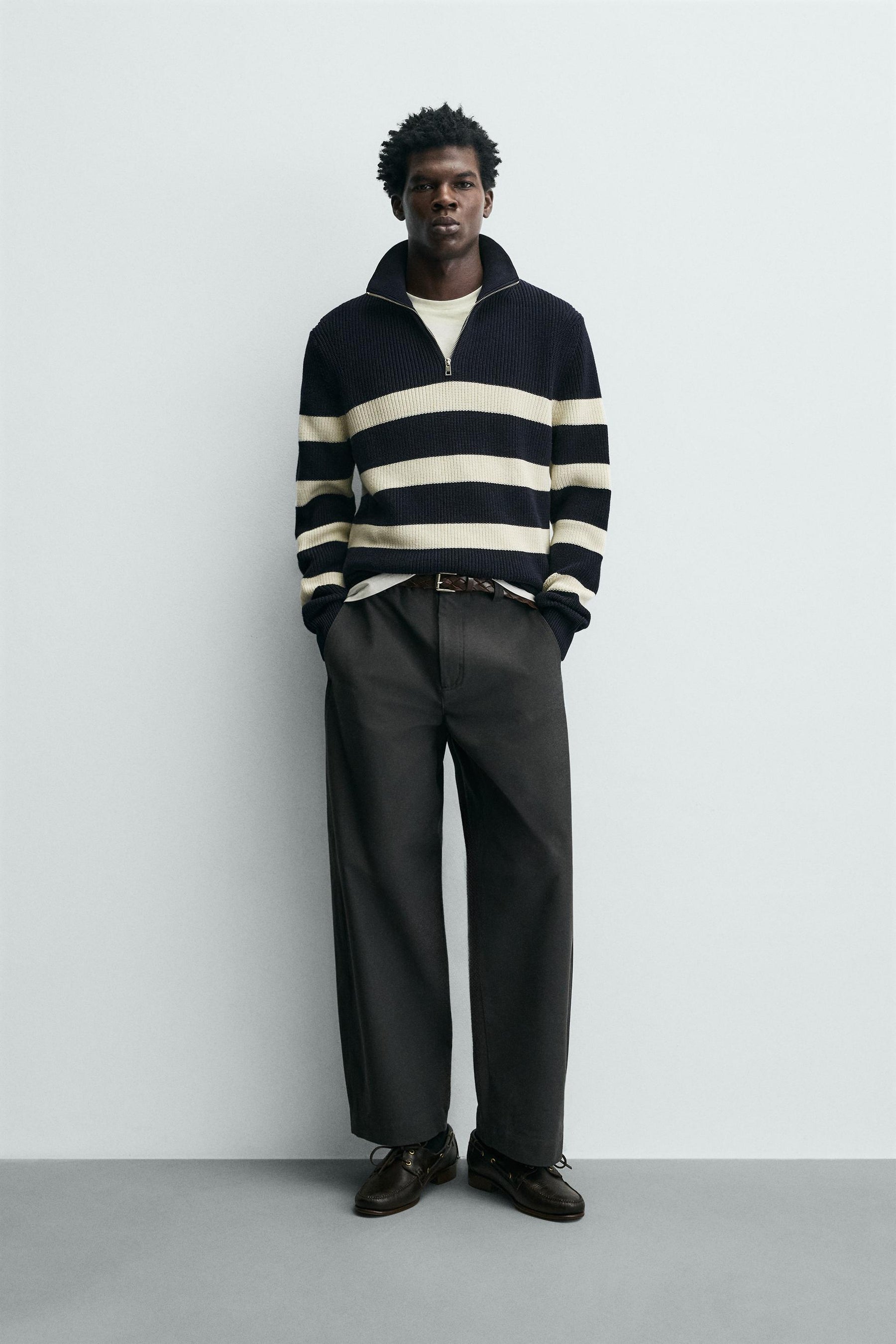 PURL KNIT QUARTER-ZIP JUMPER - Image 1