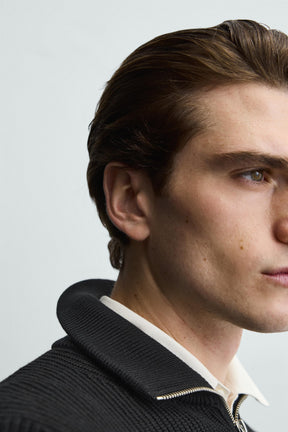 PURL KNIT QUARTER-ZIP JUMPER - Image 5