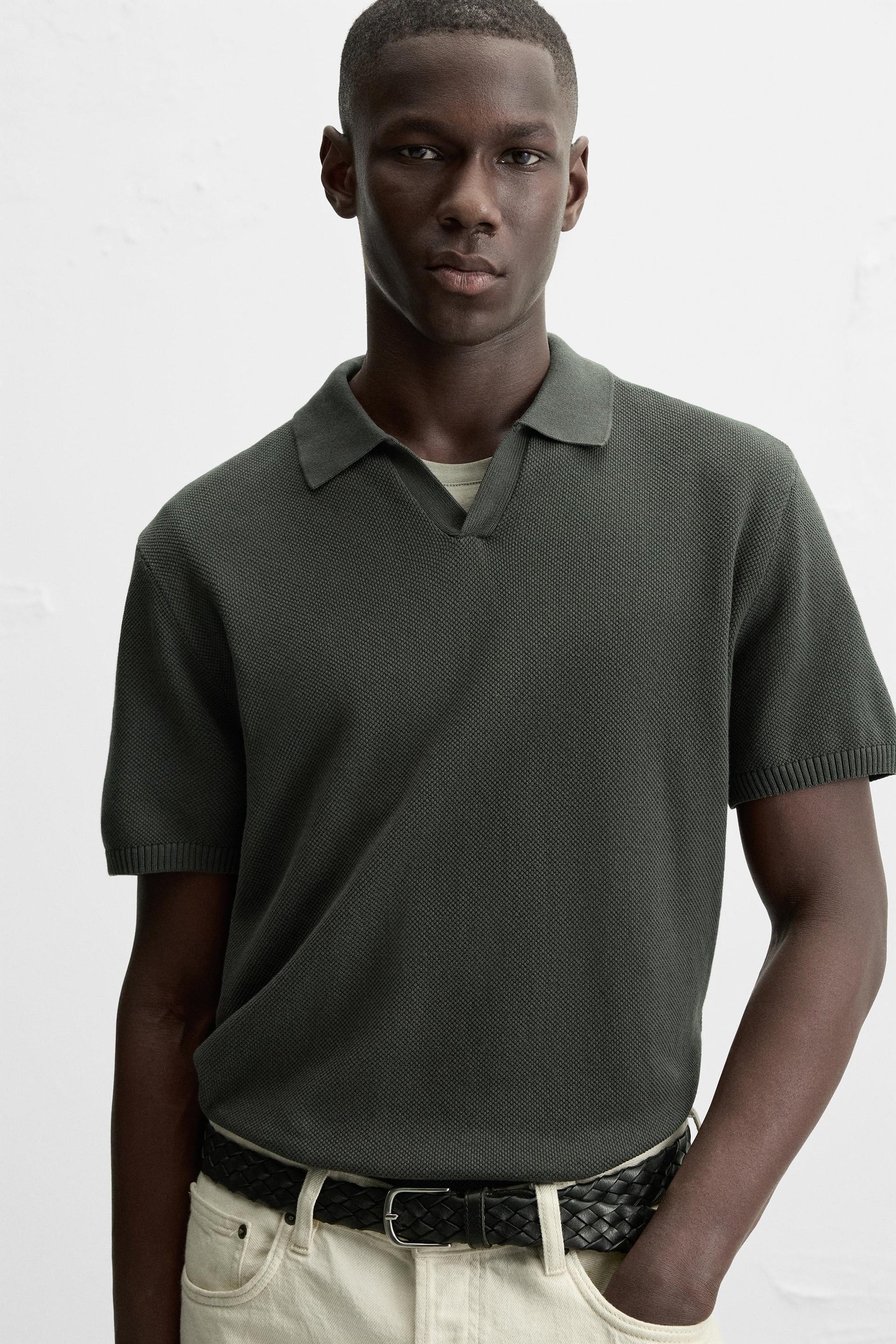 TEXTURED KNIT POLO SHIRT - Image 5