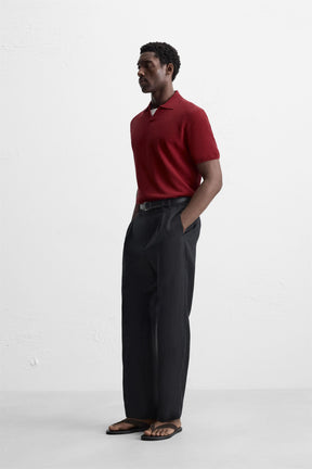 TEXTURED KNIT POLO SHIRT - Image 4