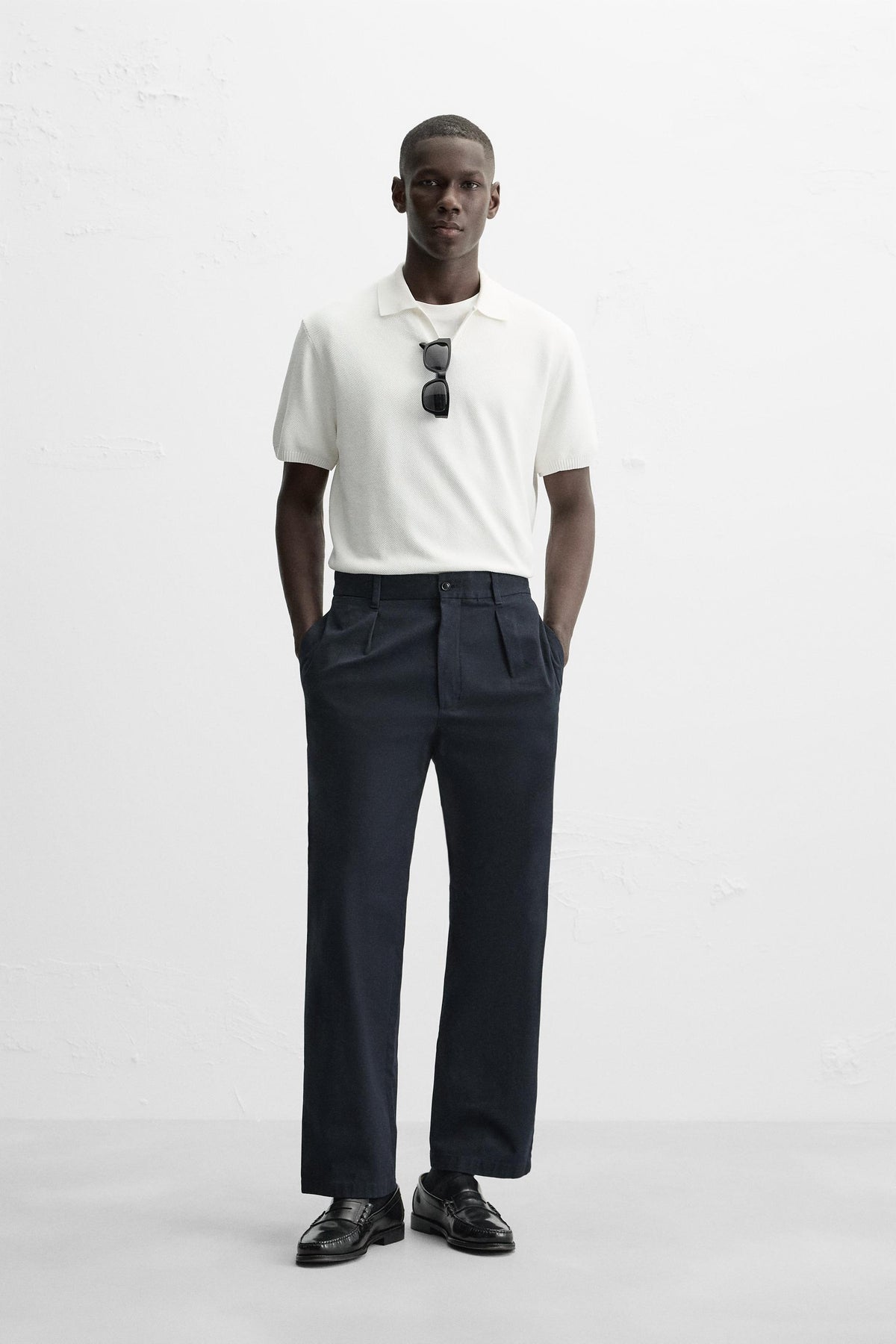 TEXTURED KNIT POLO SHIRT - Image 1