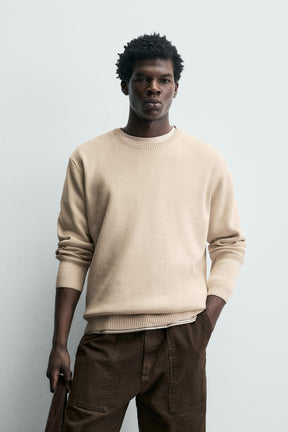 Textured Cotton Pullover
