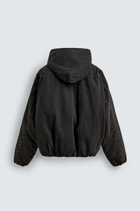 Hooded Denim Puffer