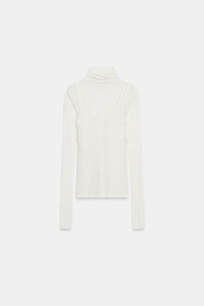 Layered high-neck t-shirt