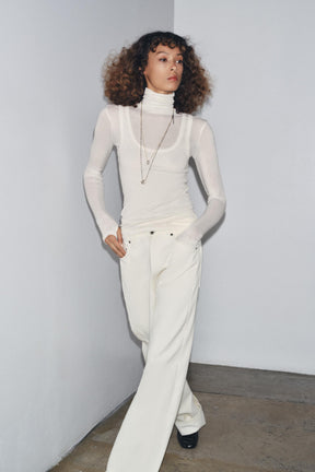 Layered high-neck t-shirt