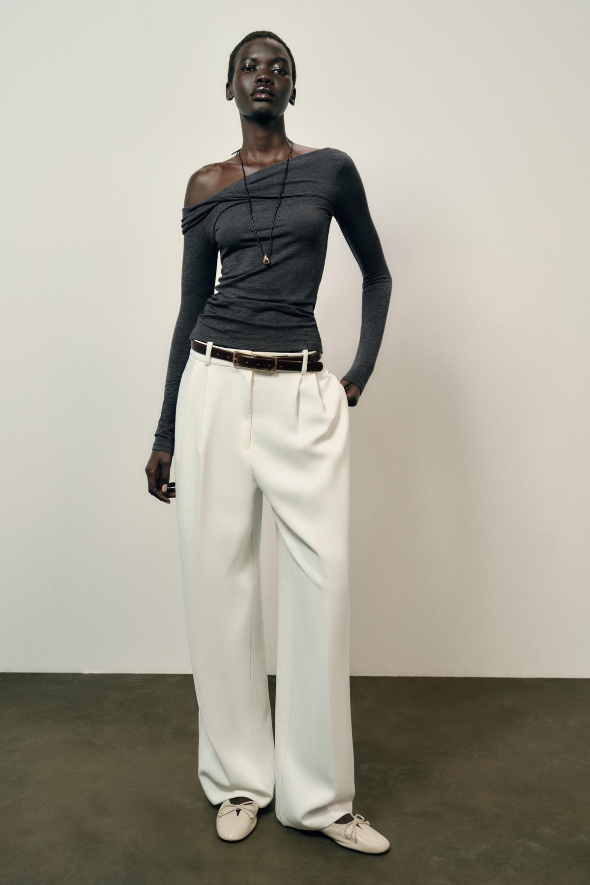 Asymmetric Neck Blouse