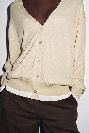 DOUBLE LAYER KNIT CARDIGAN - Image 6