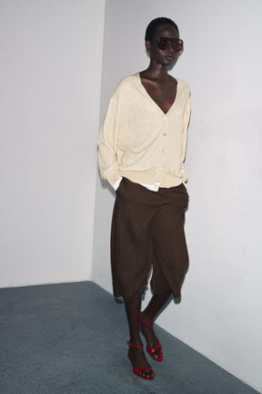 DOUBLE LAYER KNIT CARDIGAN - Image 1