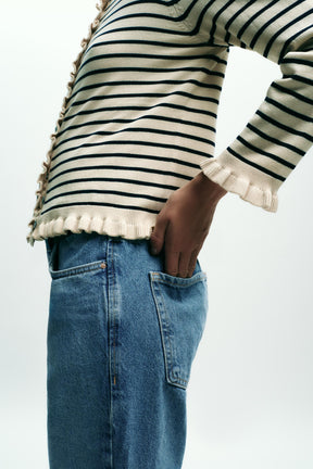 Ruffle Trim Cardigan