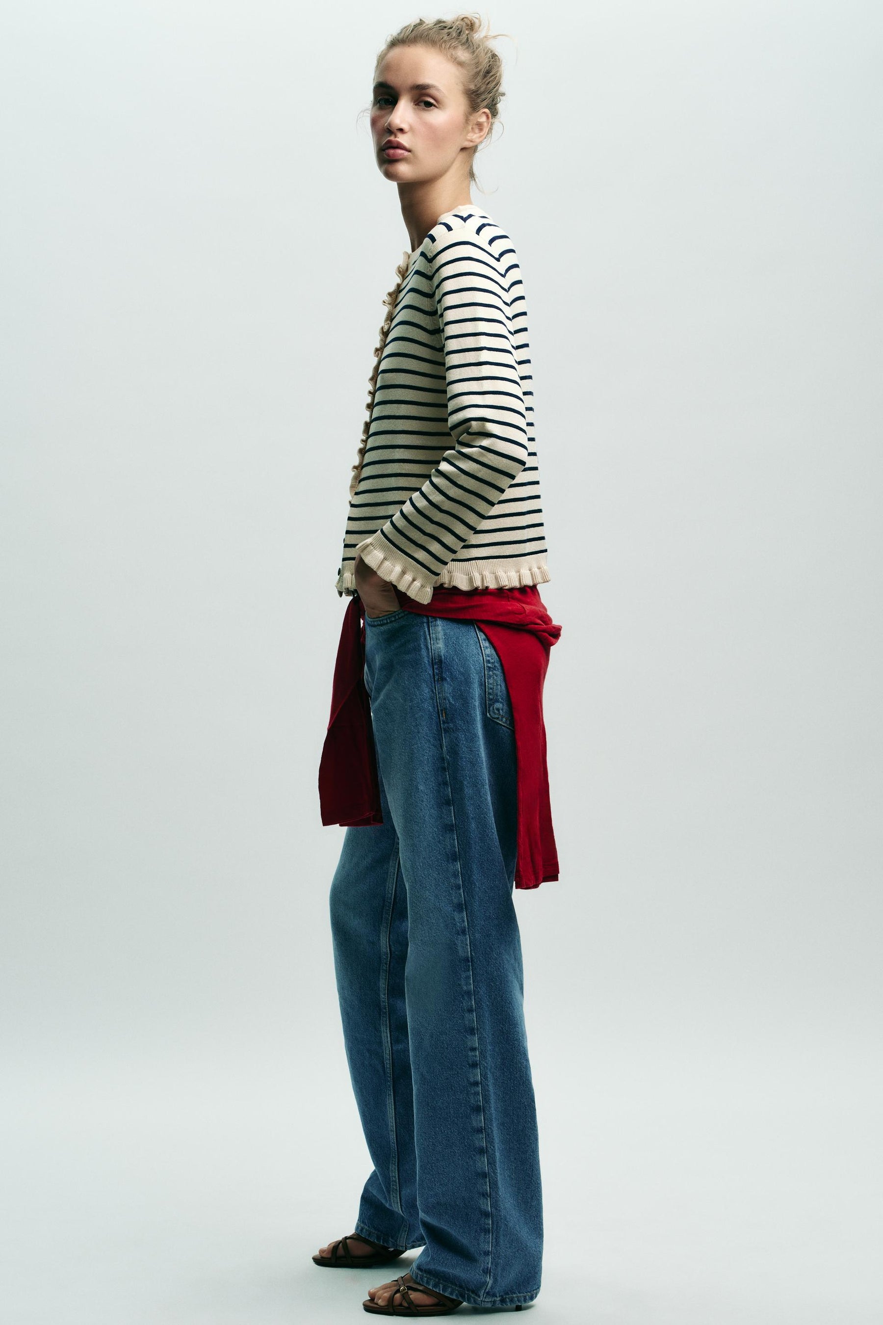 Ruffle Trim Cardigan