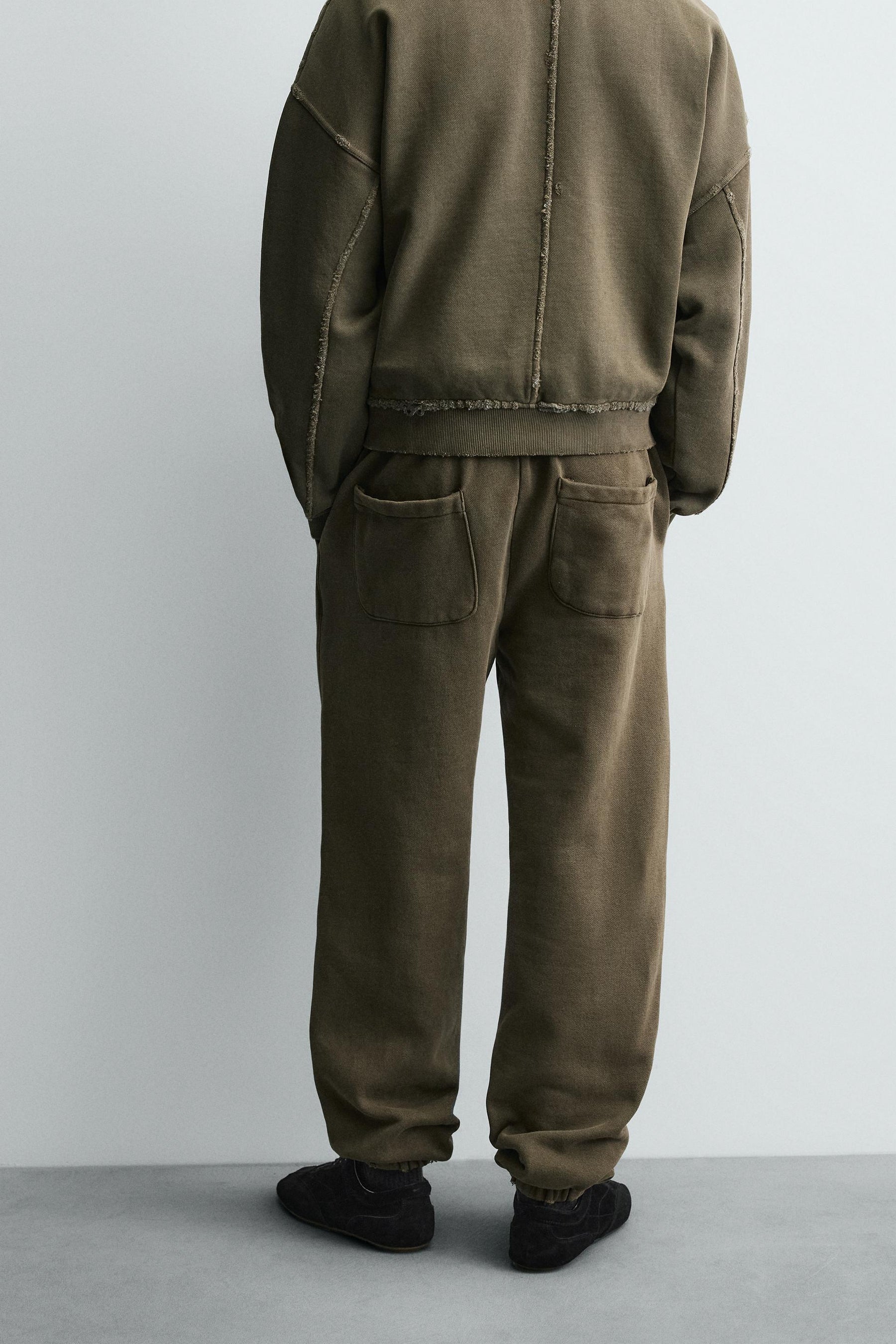 RELAXED FIT FADED EFFECT TROUSERS - Image 3