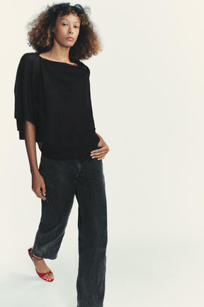 PLAIN KNIT SHORT SLEEVE JUMPER - Image 1