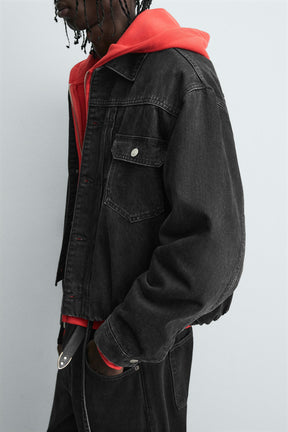 QUILTED BOXY FIT DENIM JACKET - Image 6