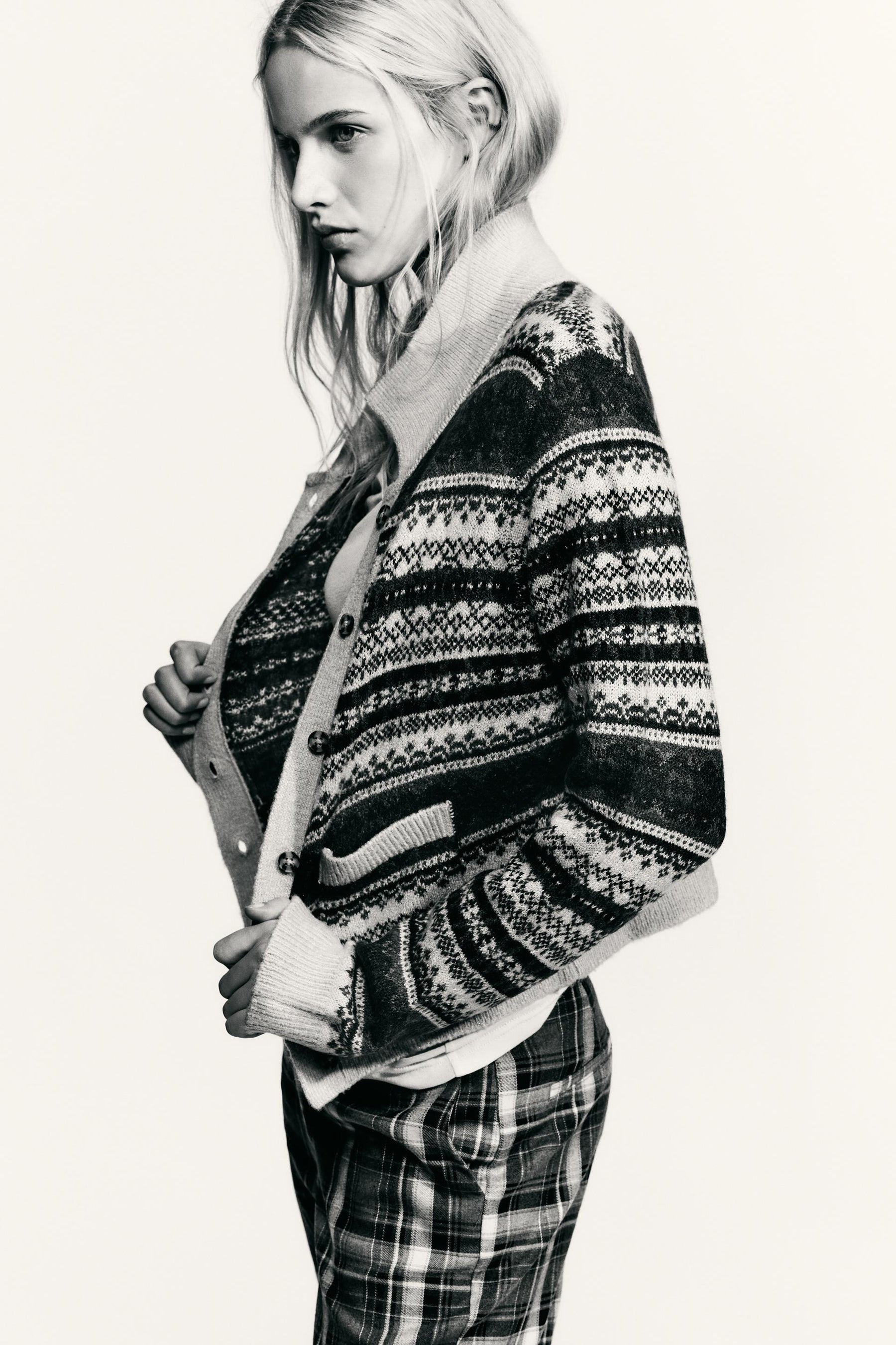 Jacquard Knit Cardigan