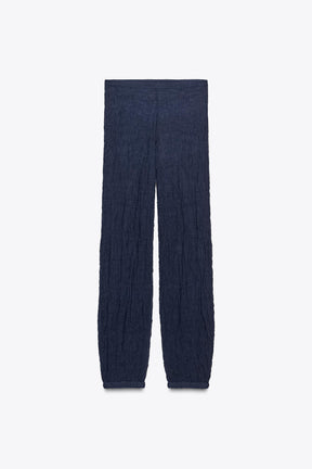 FINE KNIT WRINKLED-EFFECT TROUSERS - Image 7