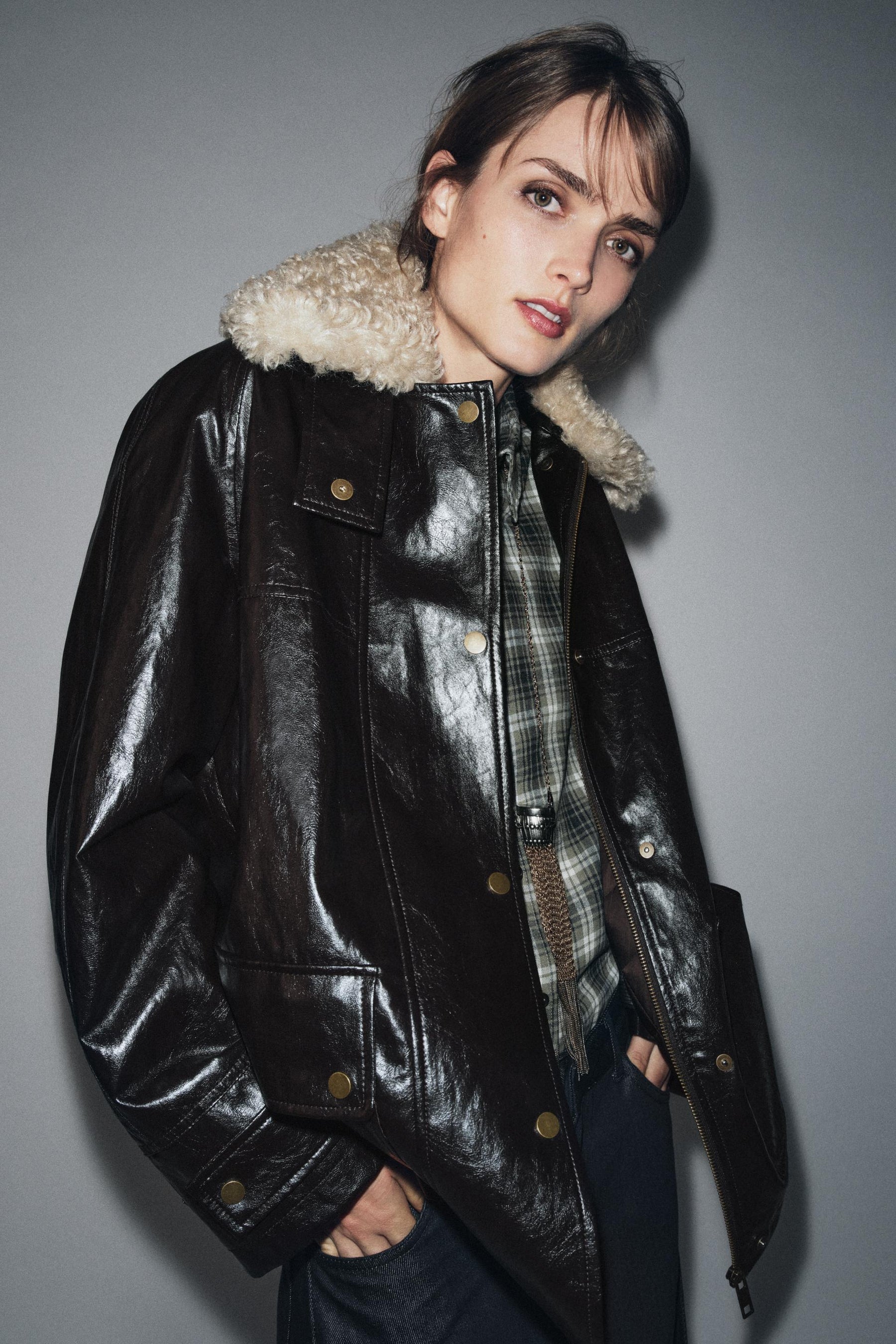 Faux Fur Collar Jacket