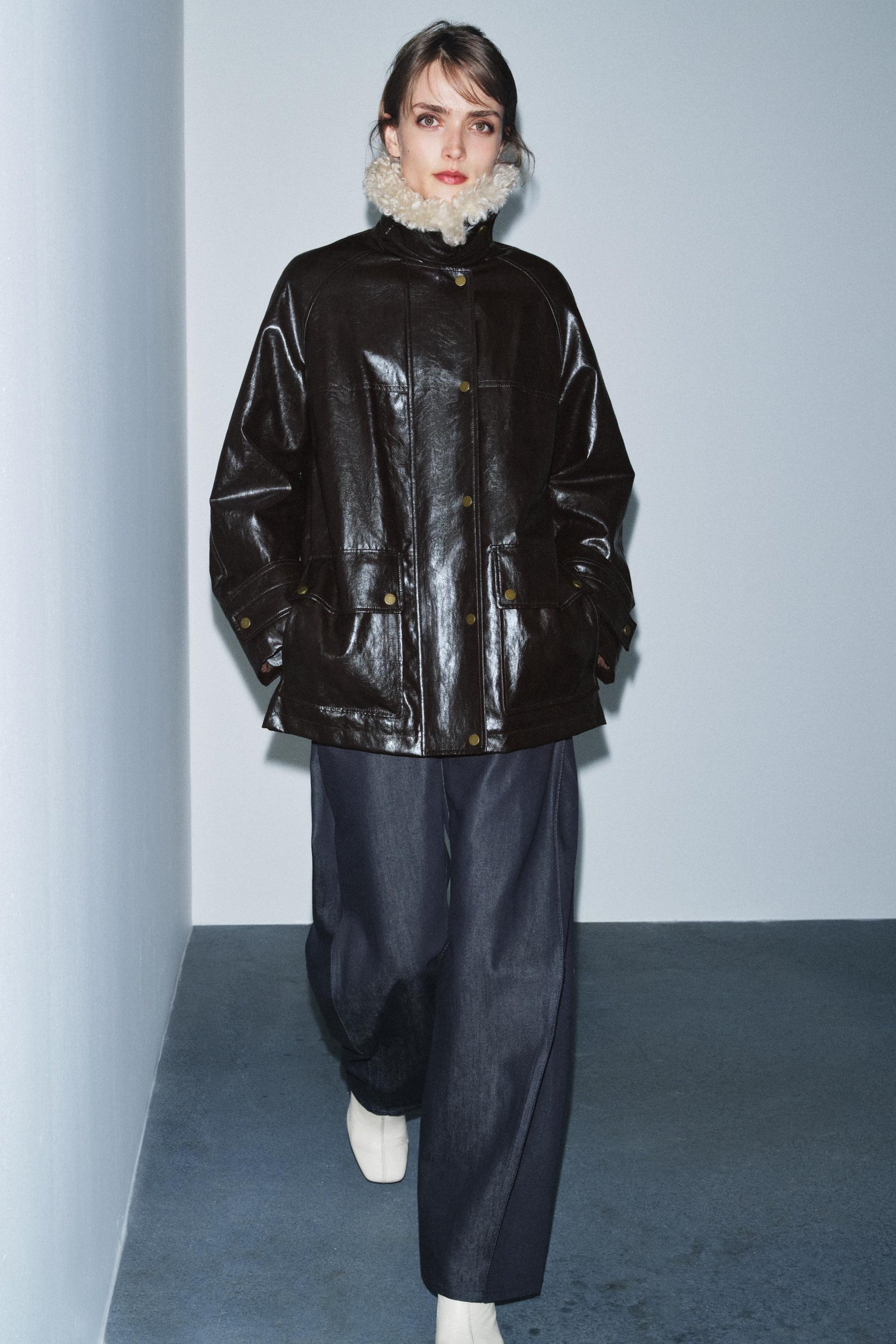 Faux Fur Collar Jacket