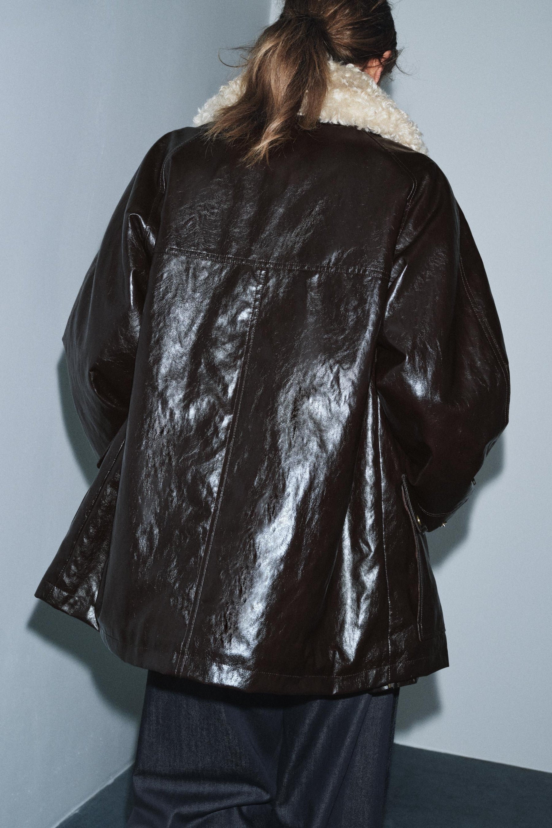 FAUX FUR COLLAR JACKET ZW COLLECTION - Image 6