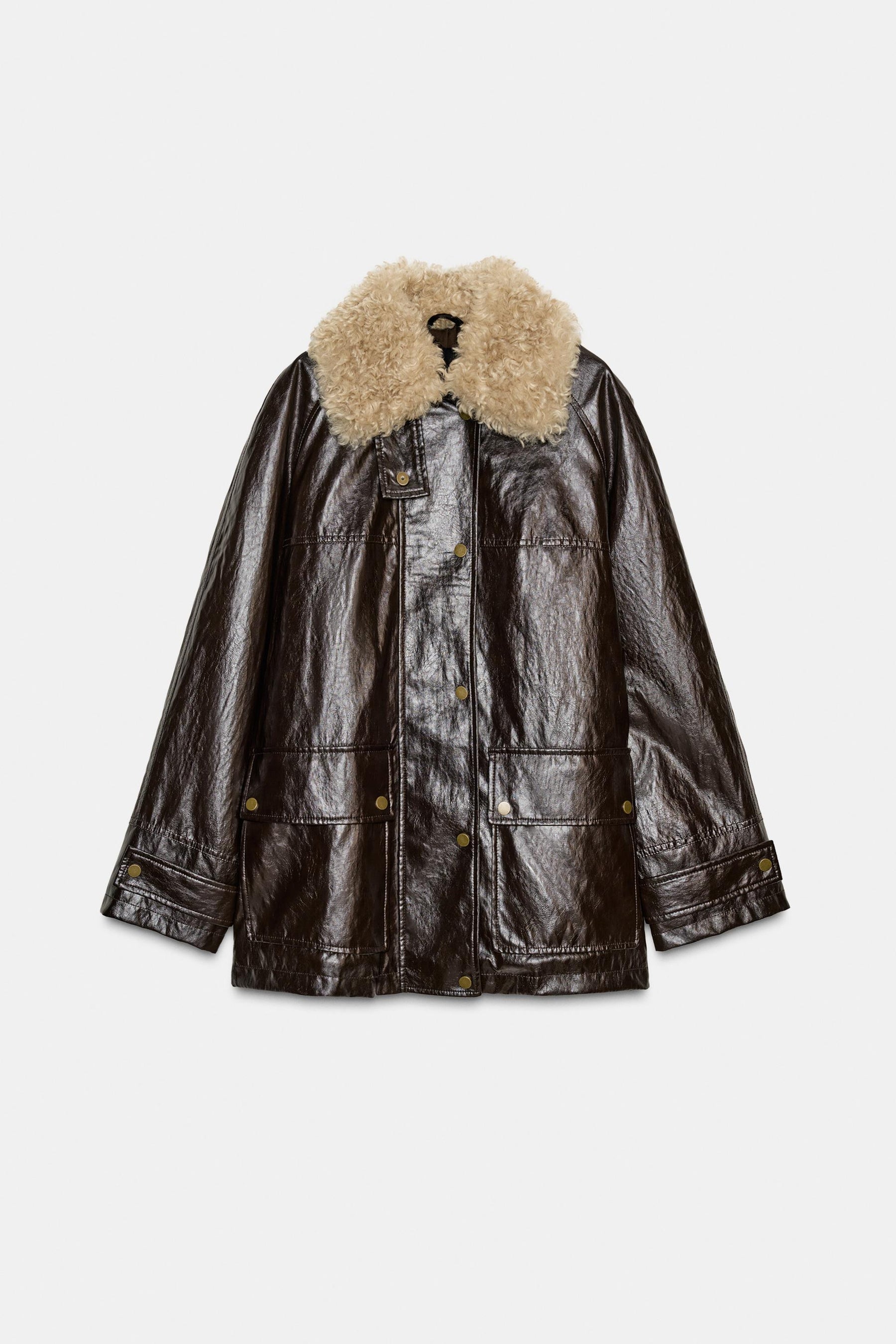 FAUX FUR COLLAR JACKET ZW COLLECTION - Image 9
