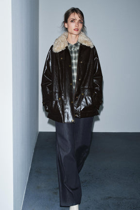 FAUX FUR COLLAR JACKET ZW COLLECTION - Image 1