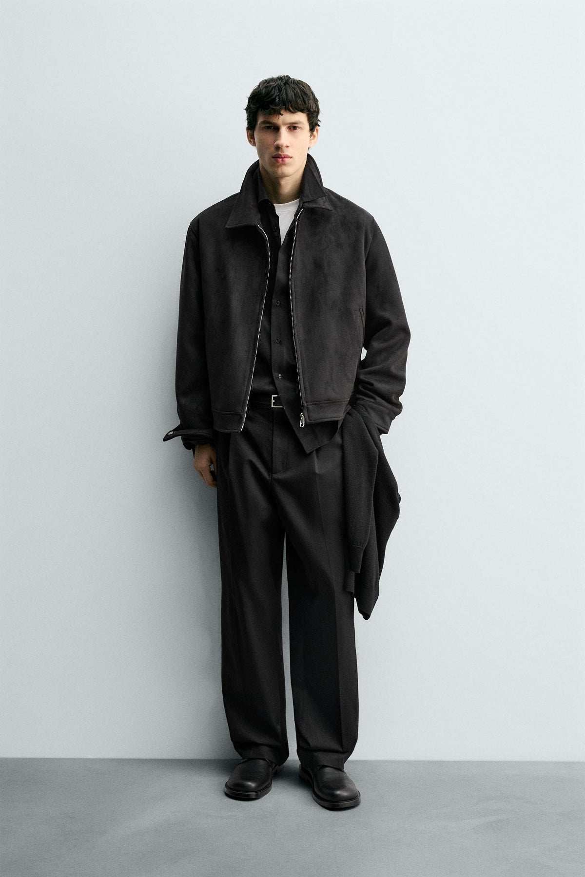 FAUX SUEDE REGULAR FIT JACKET - Image 1