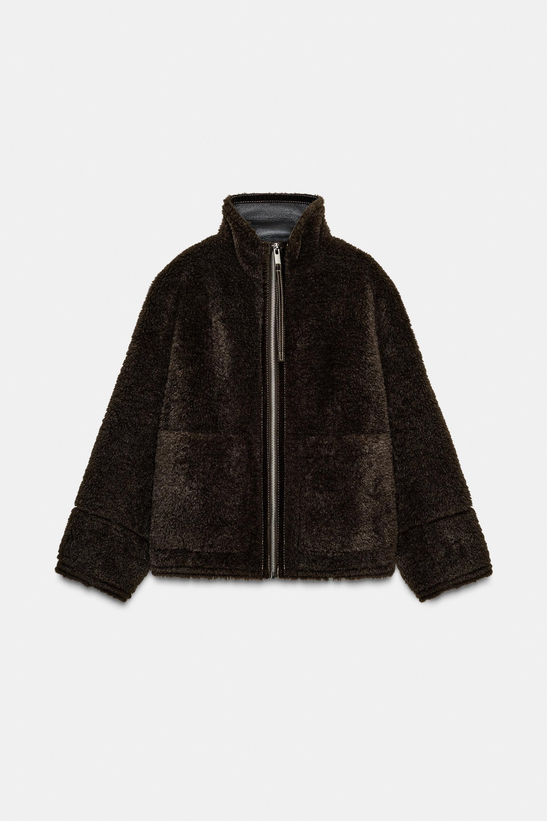 ZW COLLECTION FAUX SHEARLING DOUBLE-FACED JACKET - Image 4