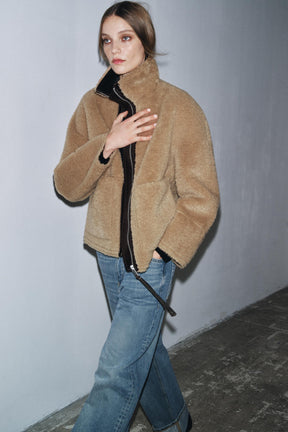 ZW COLLECTION FAUX SHEARLING DOUBLE-FACED JACKET - Image 4