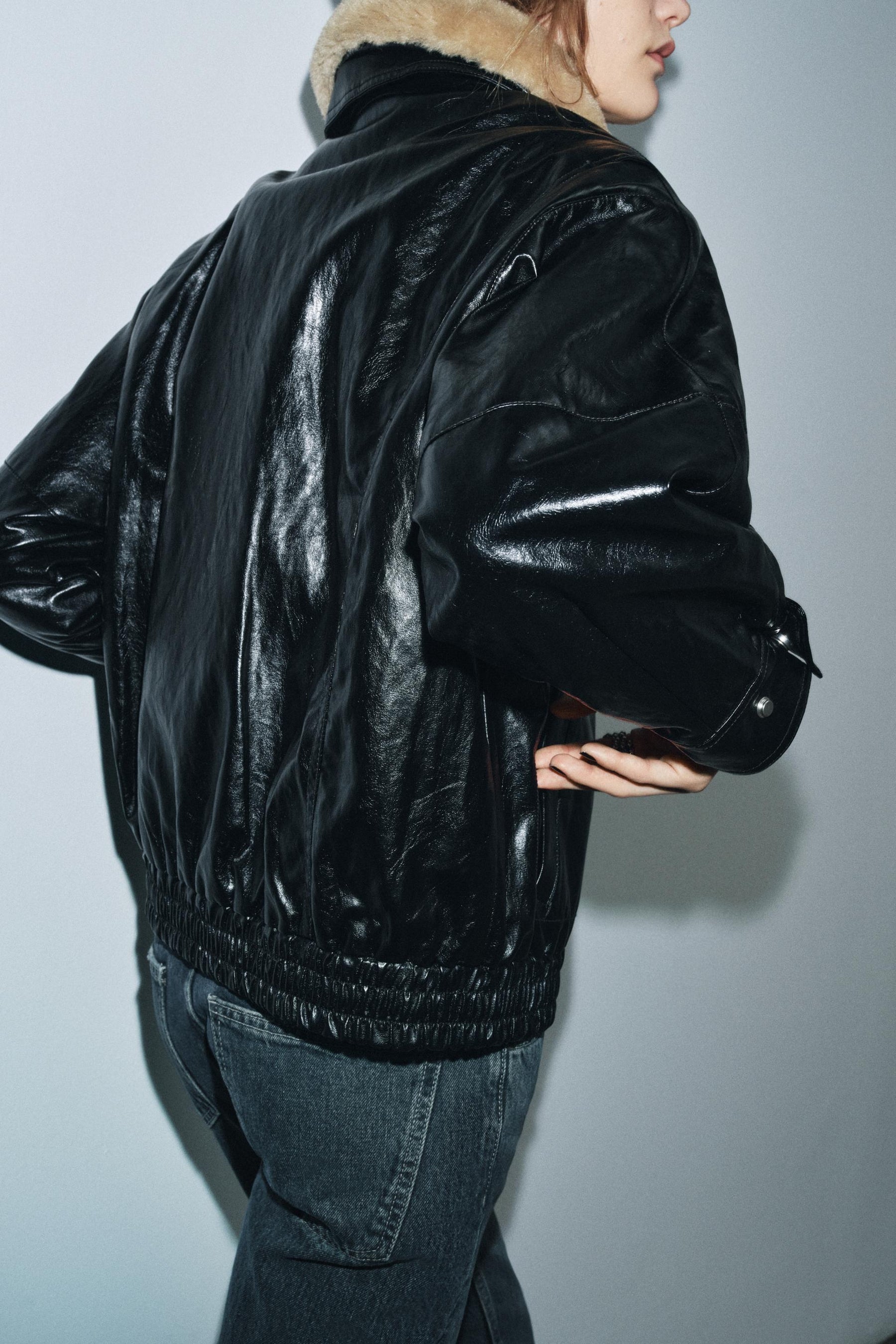 FAUX FUR COLLAR JACKET ZW COLLECTION - Image 4