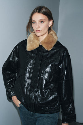 FAUX FUR COLLAR JACKET ZW COLLECTION - Image 5
