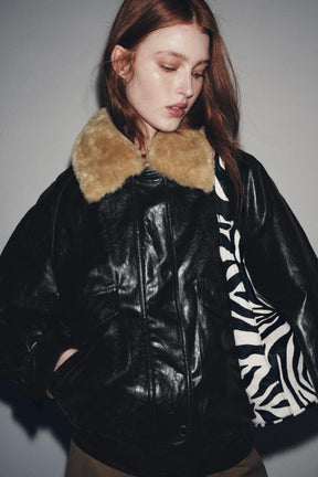 Faux Fur Collar Jacket