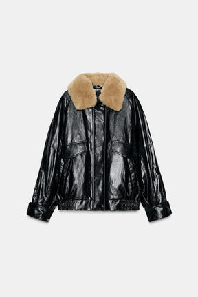 FAUX FUR COLLAR JACKET ZW COLLECTION - Image 6