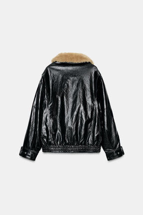 Faux Fur Collar Jacket