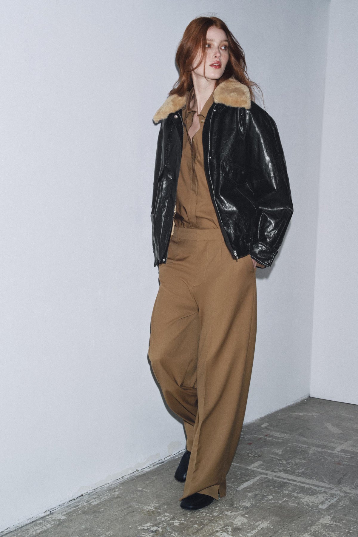 Faux Fur Collar Jacket