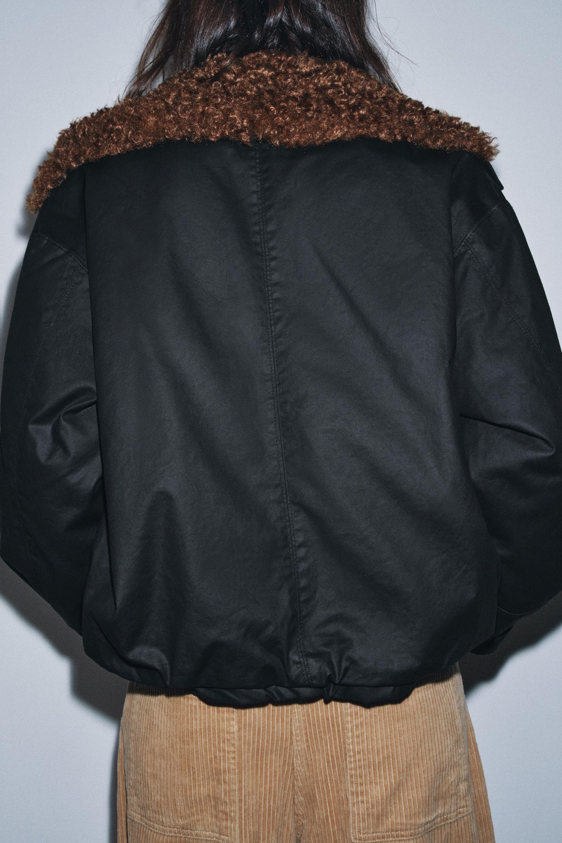 FAUX SHEARLING BOMBER JACKET ZW COLLECTION - Image 3