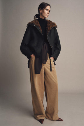 FAUX SHEARLING BOMBER JACKET ZW COLLECTION - Image 1