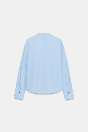 Bow Accent Poplin Blouse