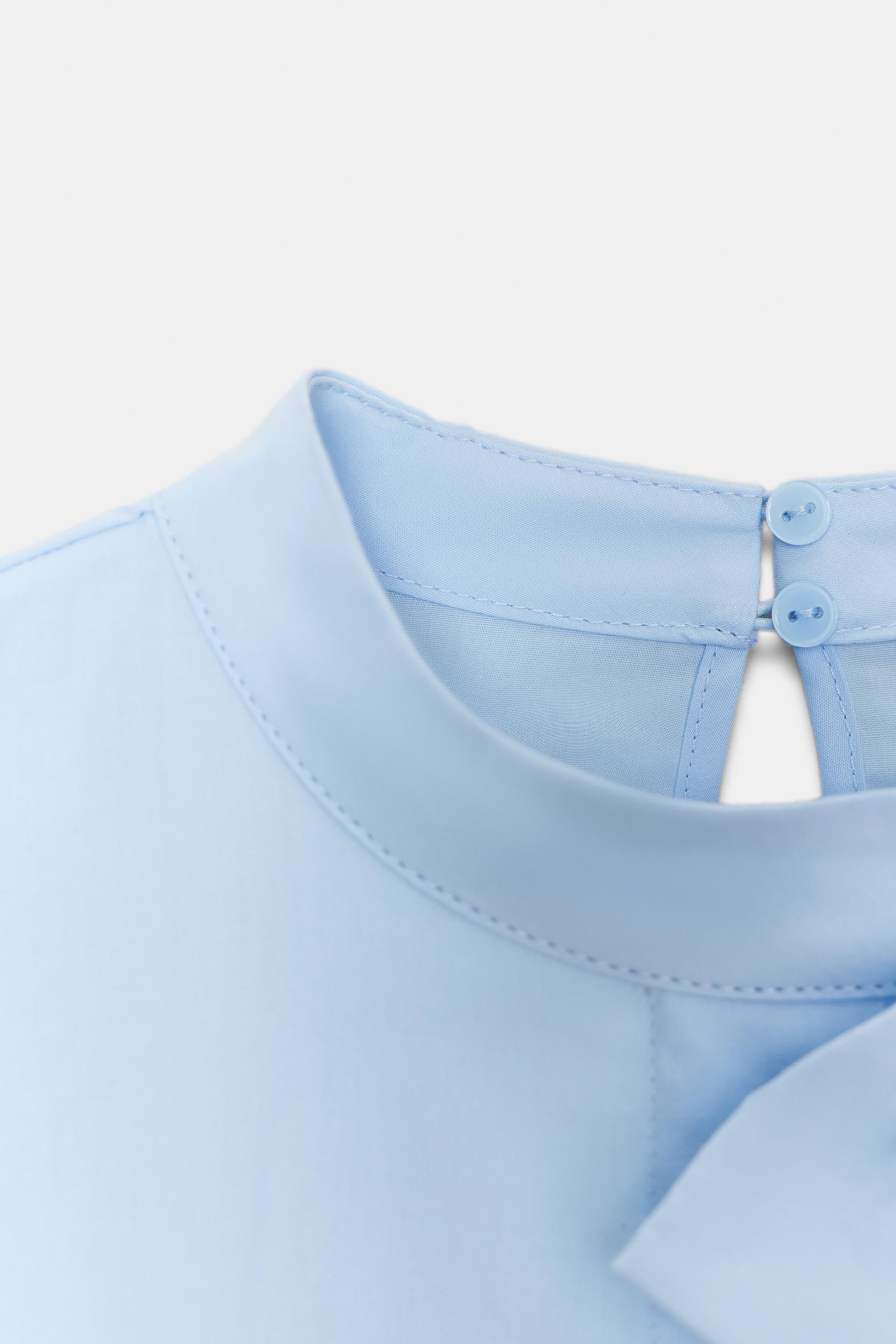 Bow Accent Poplin Blouse