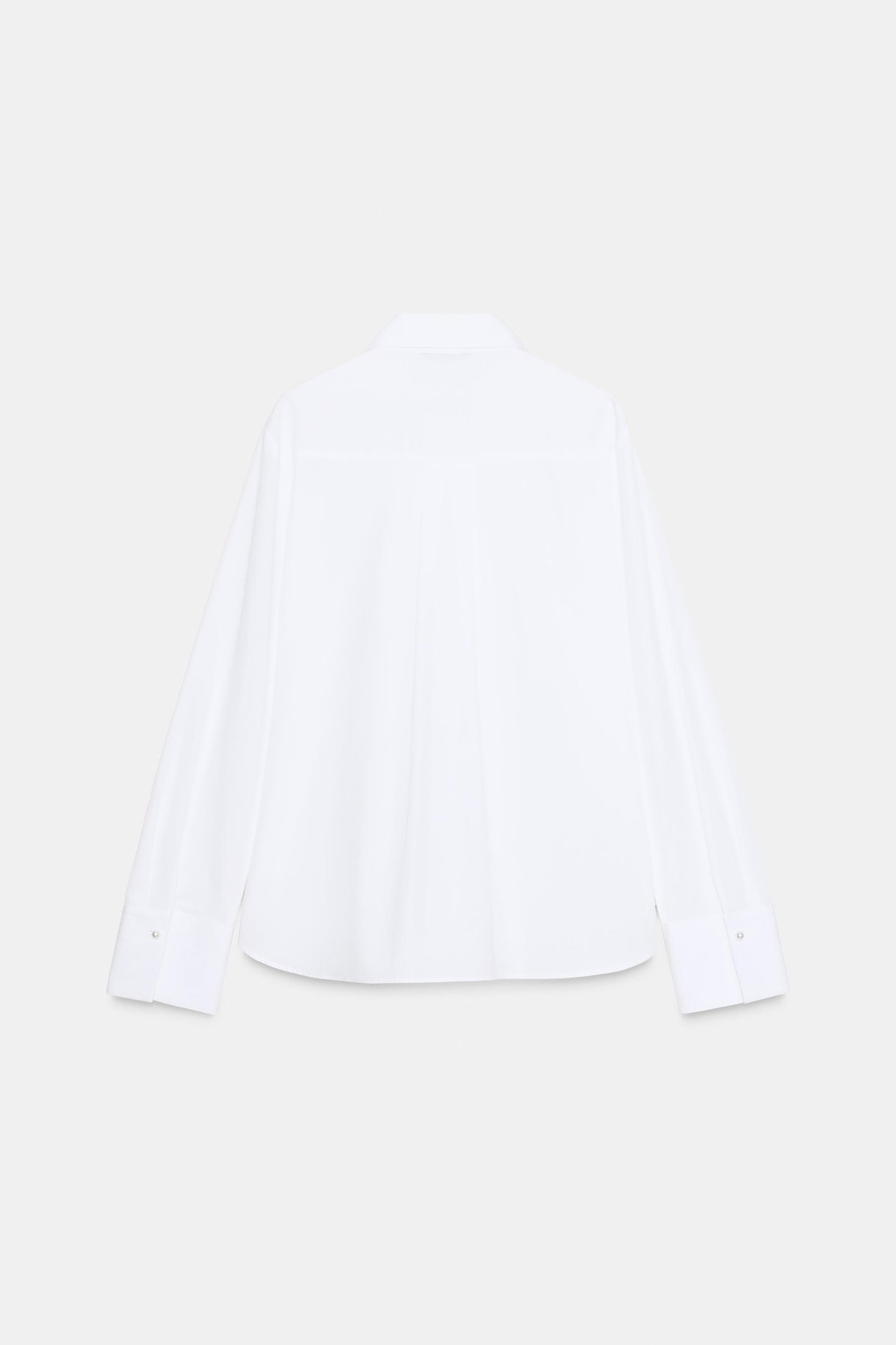 POPLIN SHIRT WITH PEARL