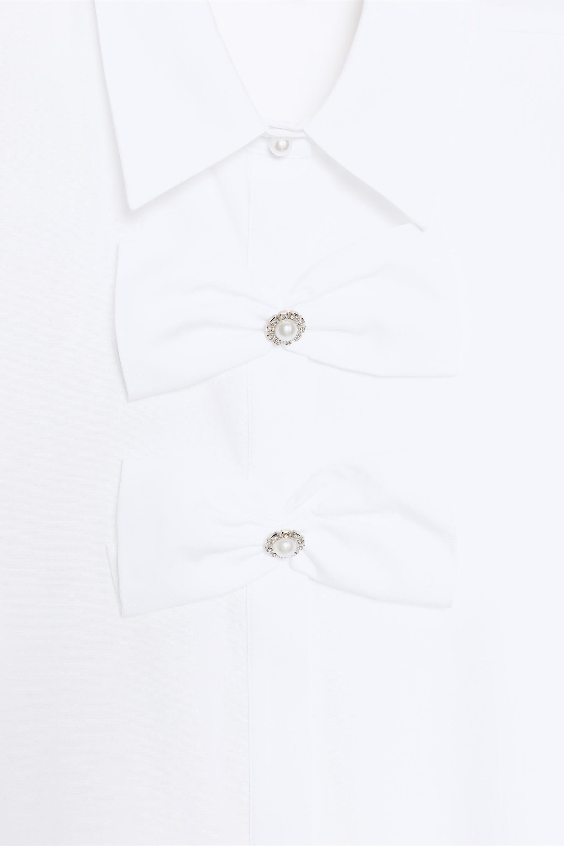 POPLIN SHIRT WITH PEARL